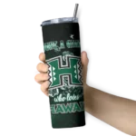 custom-hawaii-rainbow-warriors-rose-romance-green-black-skinny-tumbler-best-selling.webp