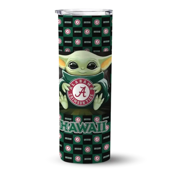 custom hawaii rainbow warriors yoda cozy green black skinny tumbler best selling