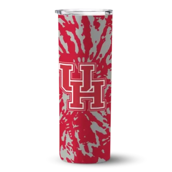 Custom Houston Cougars Metallic Grid Red Skinny Tumbler
