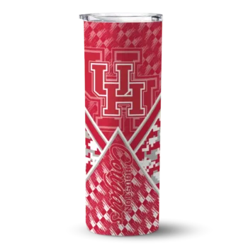 Houston Cougars Tumber - Custom Monogram Burst Skinny Red White