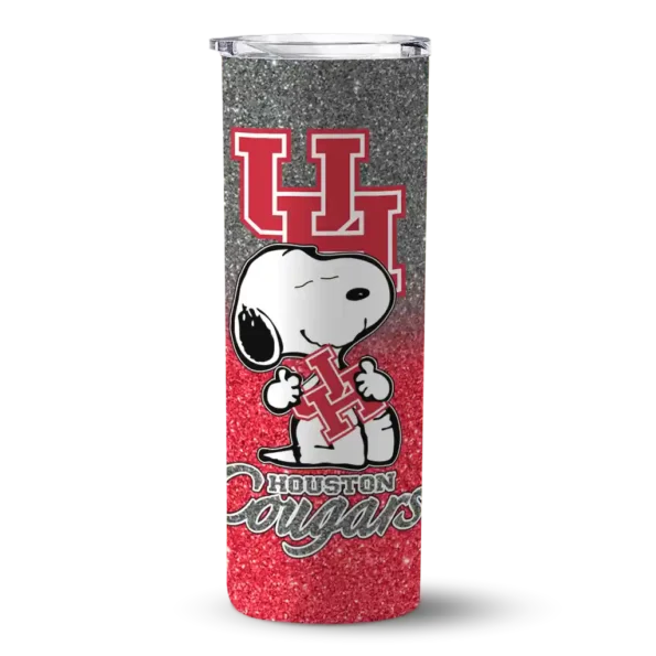 custom houston cougars snoopy attitude red skinny tumbler best selling
