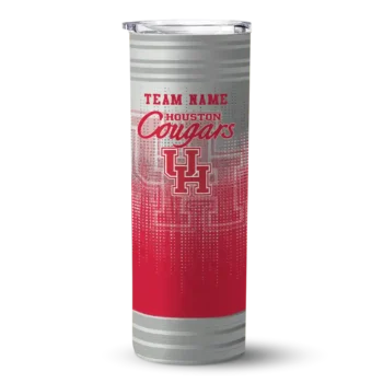 Custom Houston Cougars Swirl Texture Red Skinny Tumbler