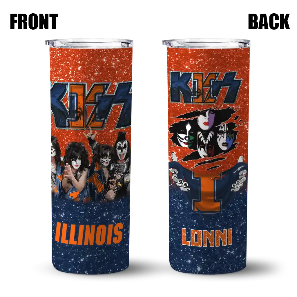 custom-illinois-fighting-illini-kiss-band-orange-skinny-tumbler-fashion-forward.webp