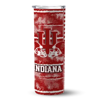 Custom Indiana Hoosiers Chevron Patch Red Skinny Tumbler