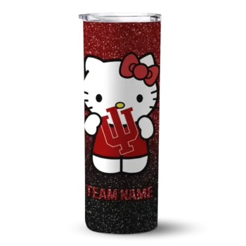 Custom Indiana Hoosiers Hello Kitty Red Black Skinny Tumbler