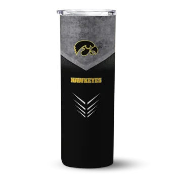 Custom Iowa Hawkeyes Hexagon Honeycomb Black Skinny Tumbler