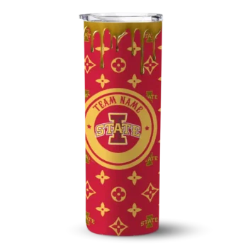 Custom Iowa State Cyclones Camo Streak Red Skinny Tumbler