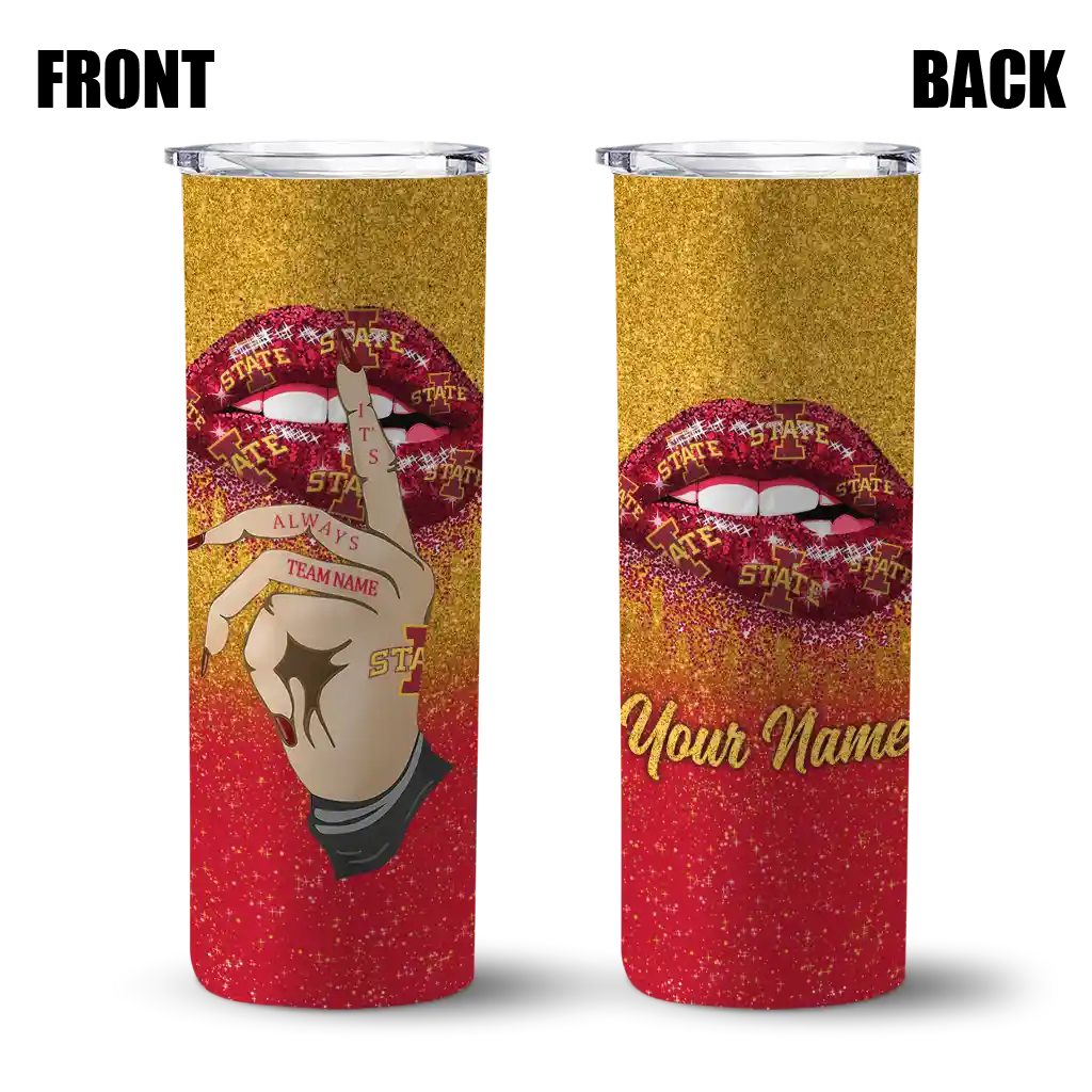 custom-iowa-state-cyclones-sparkle-lips-red-skinny-tumbler-fashion-forward.webp