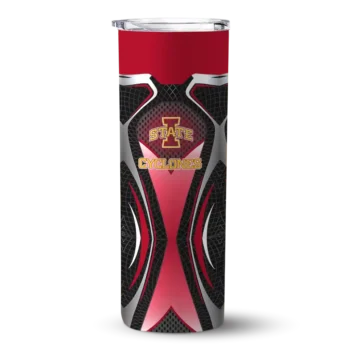 Custom Iowa State Cyclones Superman Emblem Red Black Skinny Tumbler