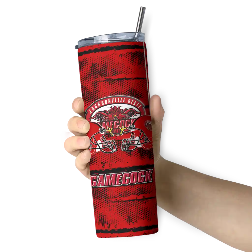 custom-jacksonville-state-gamecocks-chevron-patch-red-skinny-tumbler-premium-grade.webp
