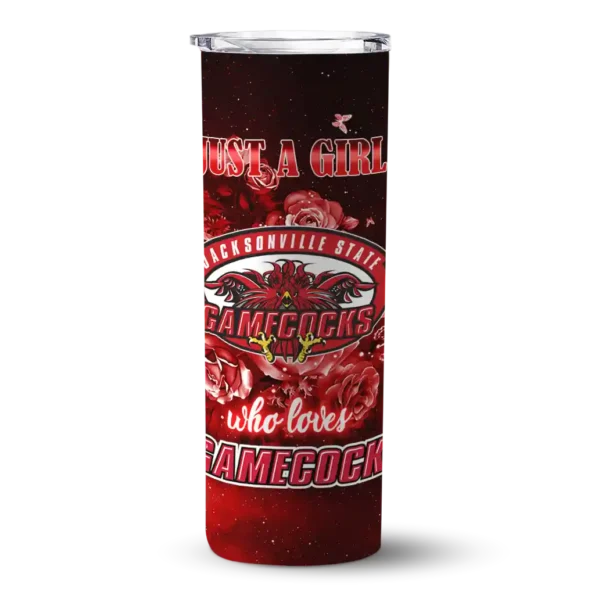custom jacksonville state gamecocks rose romance red black skinny tumbler best selling