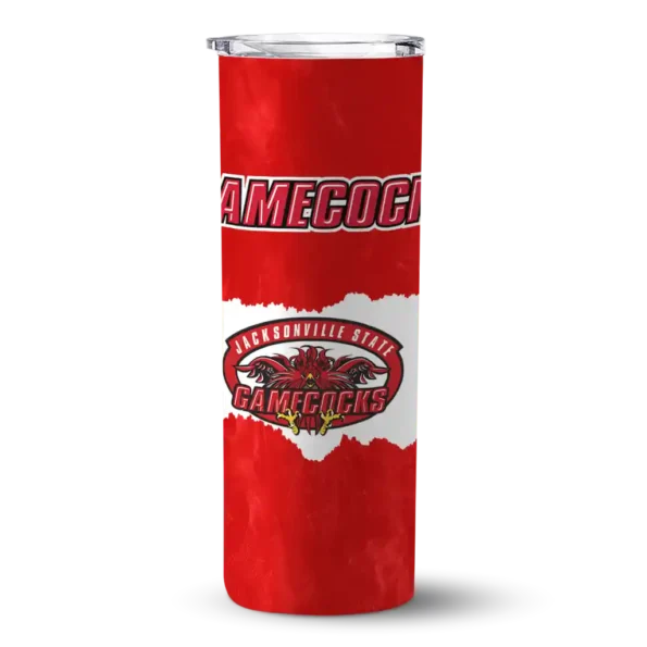 custom jacksonville state gamecocks torn band red white skinny tumbler best selling