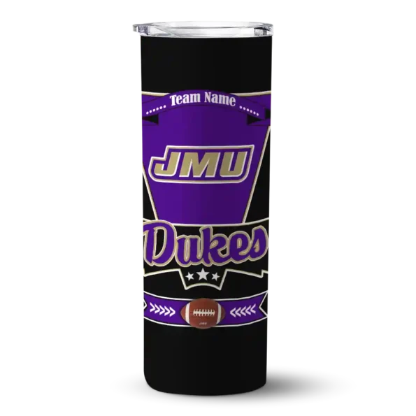 custom james madison dukes helmet belt purple black skinny tumbler best selling