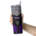 custom-james-madison-dukes-hexagon-honeycomb-purple-black-skinny-tumbler-best-selling.webp