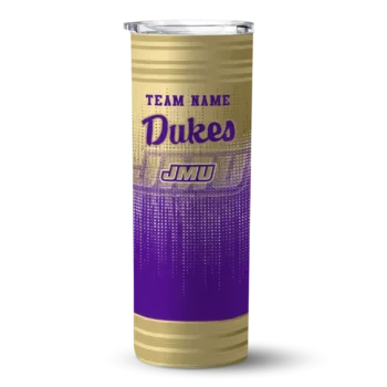Custom James Madison Dukes Swirl Texture Purple Skinny Tumbler