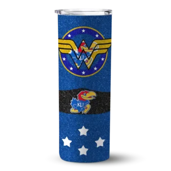Custom Kansas Jayhawks Star Cluster Blue Skinny Tumbler
