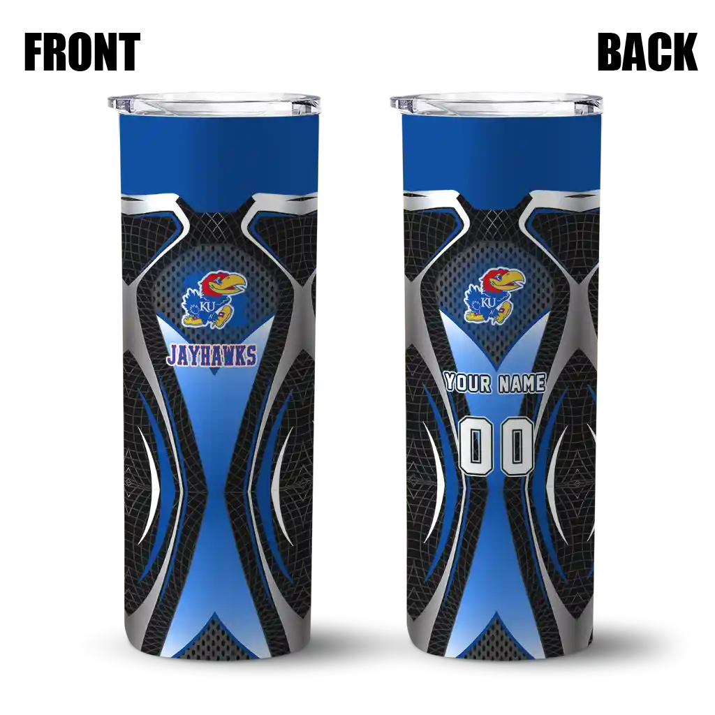 custom-kansas-jayhawks-superman-emblem-blue-black-skinny-tumbler-fashion-forward.webp
