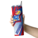custom-kansas-jayhawks-web-stripes-blue-white-skinny-tumbler-best-selling.webp