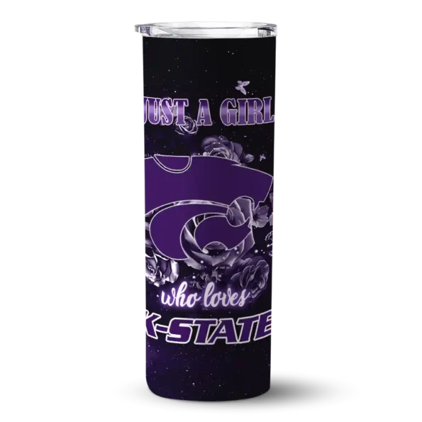 custom kansas state wildcats rose romance purple black skinny tumbler best selling
