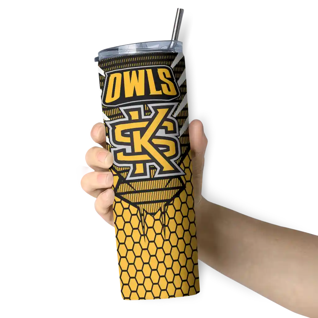 custom-kennesaw-state-owls-chevron-stripes-gold-skinny-tumbler-premium-grade.webp