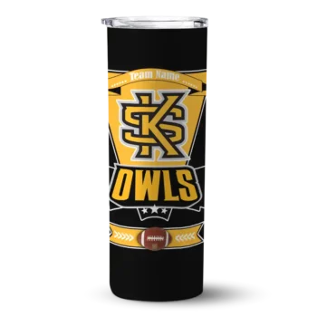 Custom Kennesaw State Owls Helmet Belt Gold Black Skinny Tumbler