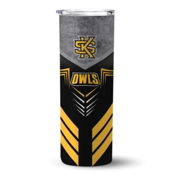 Custom Kennesaw State Owls Hexagon Honeycomb Gold Black Skinny Tumbler