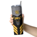 custom-kennesaw-state-owls-hexagon-honeycomb-gold-black-skinny-tumbler-best-selling.webp