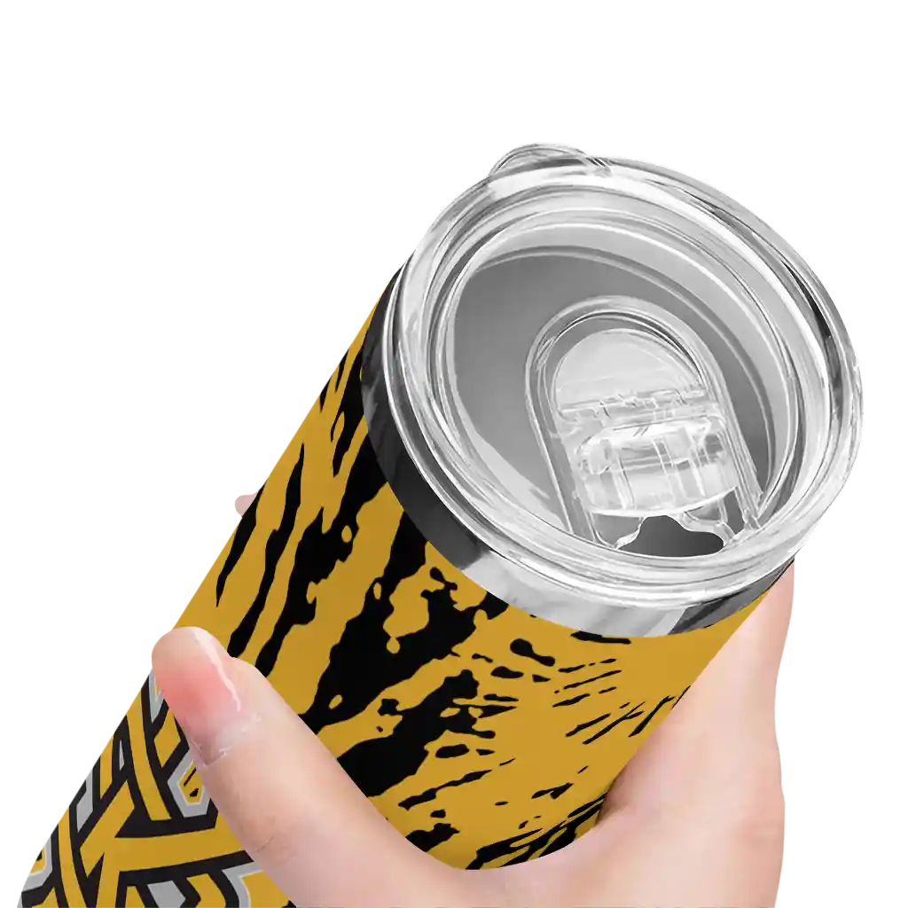 custom-kennesaw-state-owls-metallic-grid-gold-skinny-tumbler-high-quality.webp