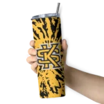 custom-kennesaw-state-owls-metallic-grid-gold-skinny-tumbler-best-selling.webp