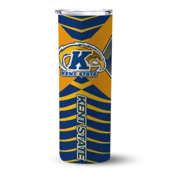 Custom Kent State Golden Flashes Camo Texture Navy Blue Skinny Tumbler