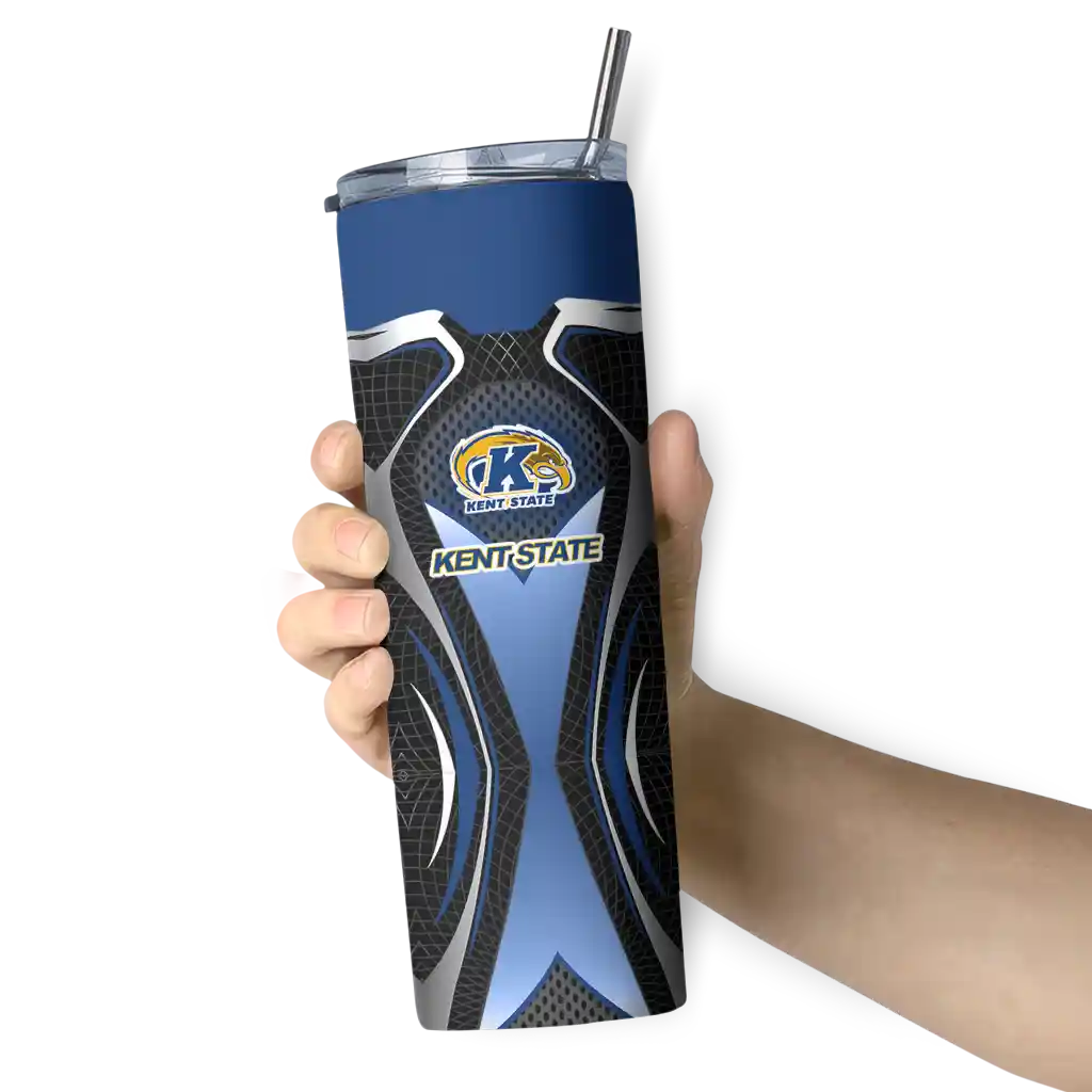 custom-kent-state-golden-flashes-superman-emblem-navy-blue-black-skinny-tumbler-premium-grade-1.webp