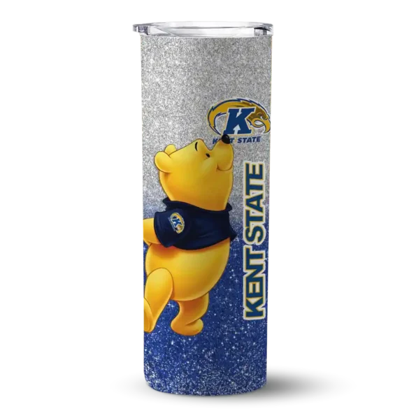 custom kent state golden flashes winnie the pooh navy blue gray skinny tumbler best selling 1