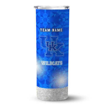 Custom Kentucky Wildcats Starburst Tiles Blue Skinny Tumbler