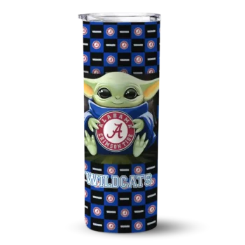 Custom Kentucky Wildcats Yoda Cozy Blue Black Skinny Tumbler
