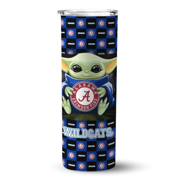 custom kentucky wildcats yoda cozy blue black skinny tumbler best selling
