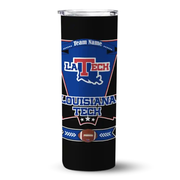 custom la tech helmet belt blue black skinny tumbler best selling