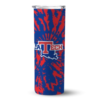 Custom LA Tech Metallic Grid Blue Skinny Tumbler
