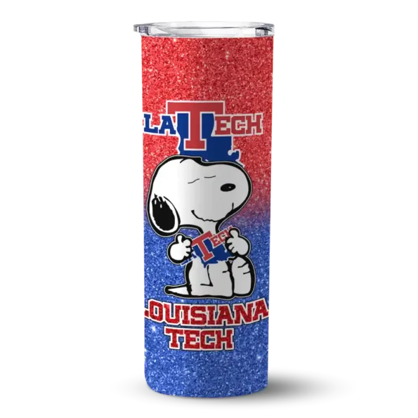 custom la tech snoopy attitude blue skinny tumbler best selling
