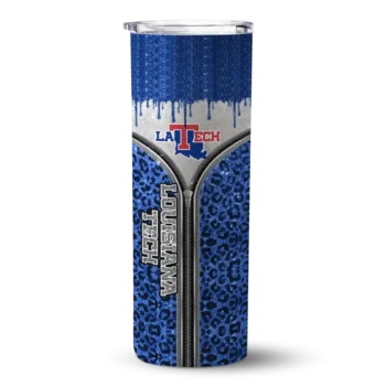 Custom LA Tech Sparkle Drip Blue Skinny Tumbler