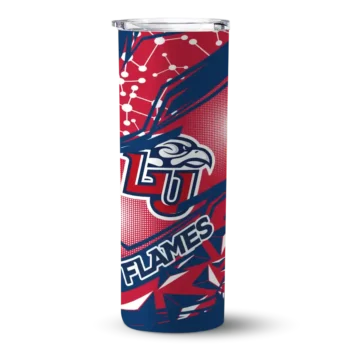 Custom Liberty Flames Helmet Clash Red Skinny Tumbler