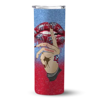 Custom Liberty Flames Sparkle Lips Red Skinny Tumbler
