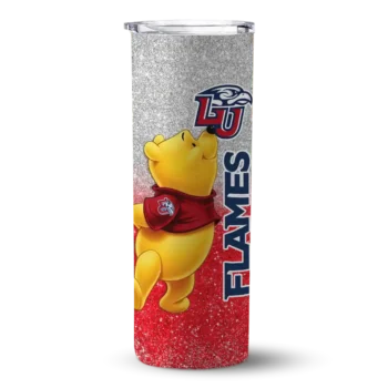 Custom Liberty Flames Winnie the Pooh Red Gray Skinny Tumbler