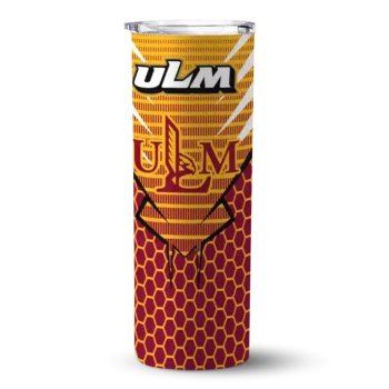 Custom Louisiana-Monroe Warhawks Chevron Stripes Red Skinny Tumbler