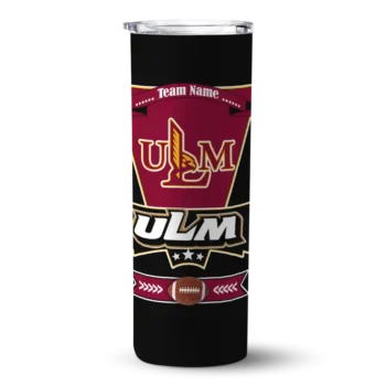 Custom Louisiana-Monroe Warhawks Helmet Belt Red Black Skinny Tumbler