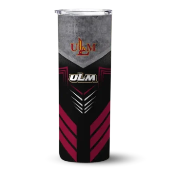 Custom Louisiana-Monroe Warhawks Hexagon Honeycomb Red Black Skinny Tumbler