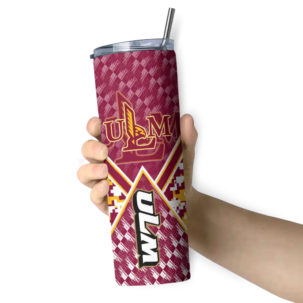 custom-louisiana-monroe-warhawks-monogram-burst-red-white-skinny-tumbler-premium-grade.webp