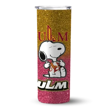 Custom Louisiana-Monroe Warhawks Snoopy Attitude Red Skinny Tumbler