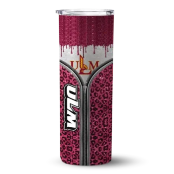 Custom Louisiana-Monroe Warhawks Sparkle Drip Red Skinny Tumbler
