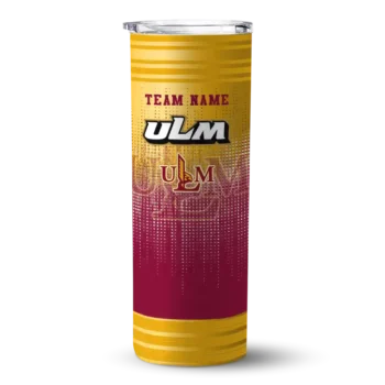 Custom Louisiana-Monroe Warhawks Swirl Texture Red Skinny Tumbler