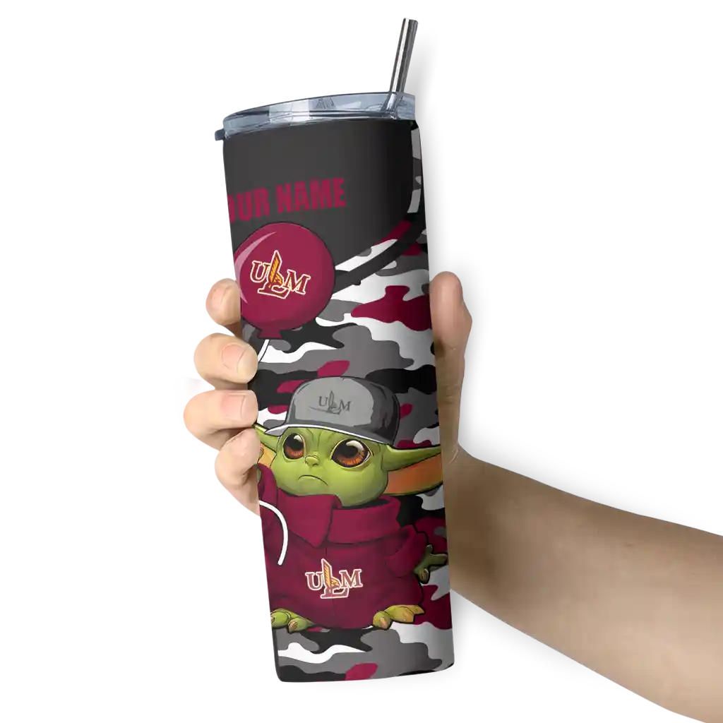 custom-louisiana-monroe-warhawks-yoda-camo-red-black-skinny-tumbler-premium-grade.webp